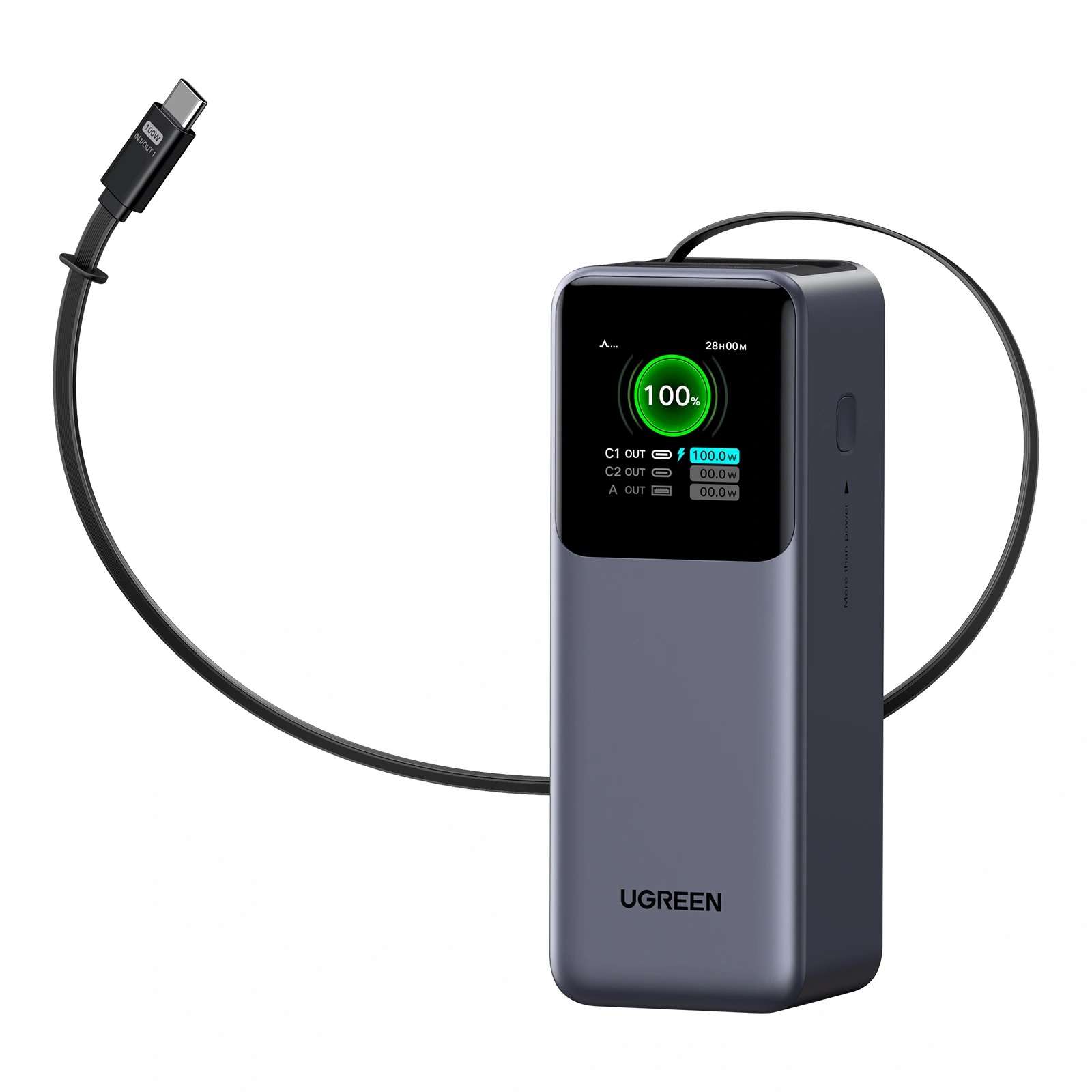 ugreen 20000mah 165w power bank with retractable cable – pb726 55987b ugreen 20000mah 165w power bank with retractable cable – pb726 55987b
