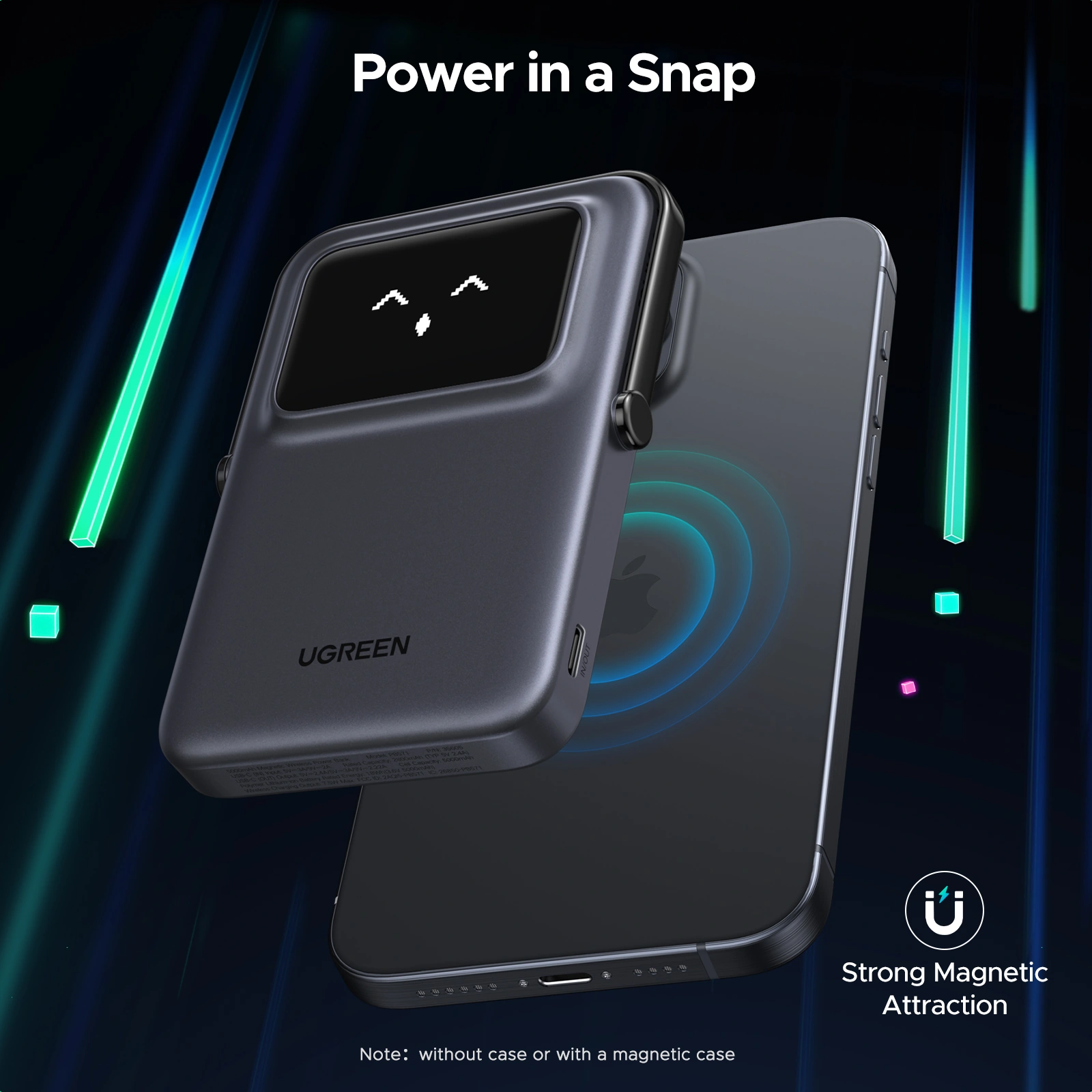 ugreen 5000mah uno series magnetic wireless power bank with foldable stand pb571 35605b ugreen 5000mah uno series magnetic wireless power bank with foldable stand pb571 35605b