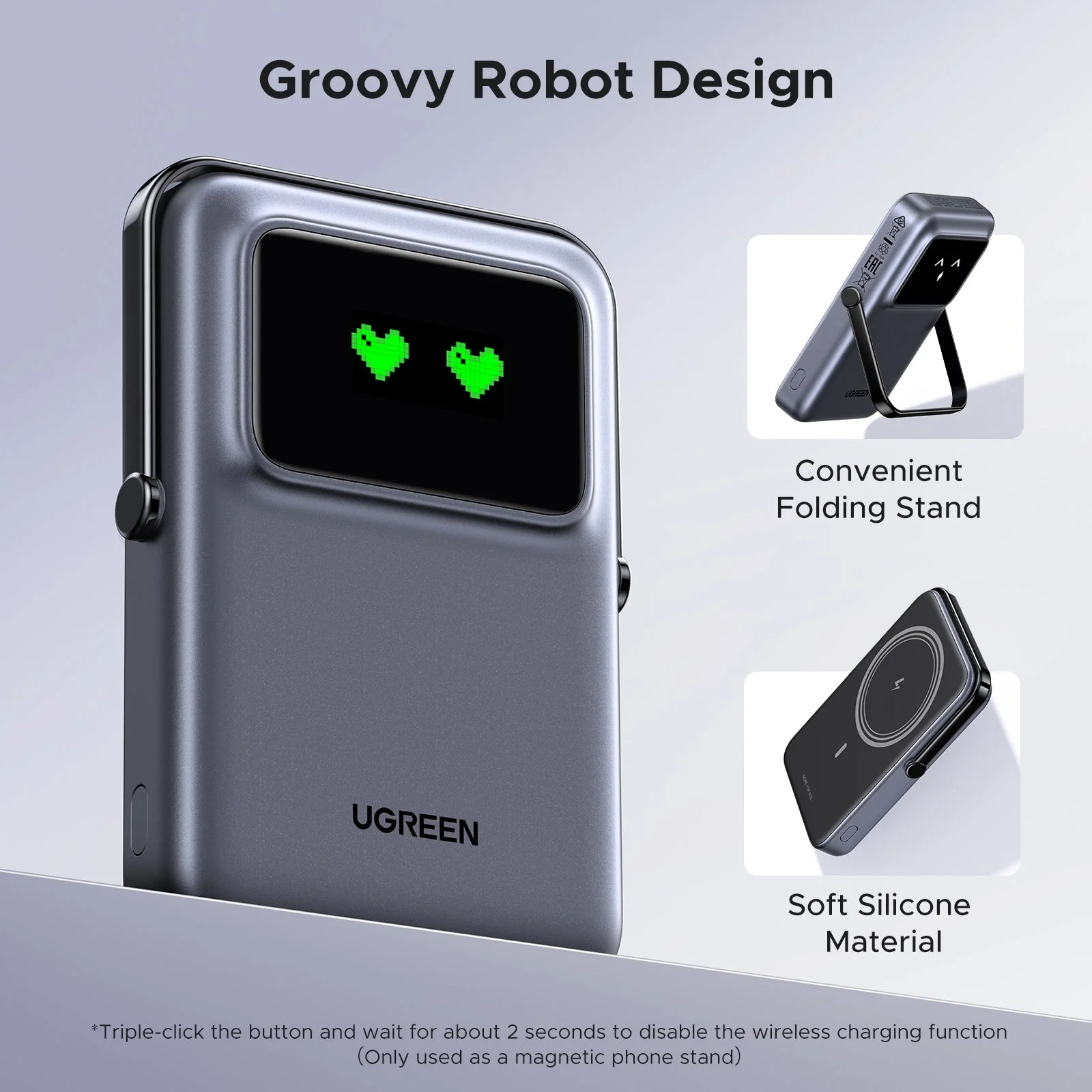 ugreen 10000mah 20w uno series magnetic wireless power bank with stand – pb572 45327 ugreen 10000mah 20w uno series magnetic wireless power bank with stand – pb572 45327